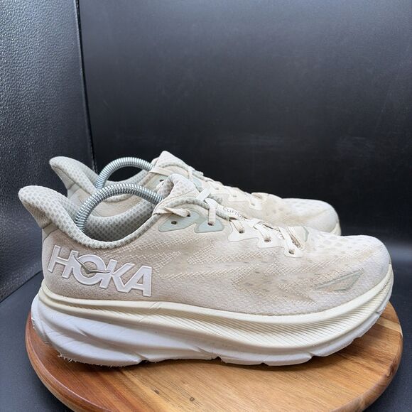 Hoka One One Clifton 9 Mens Size 10 D Running Shoes Beige Sneakers main image 8
